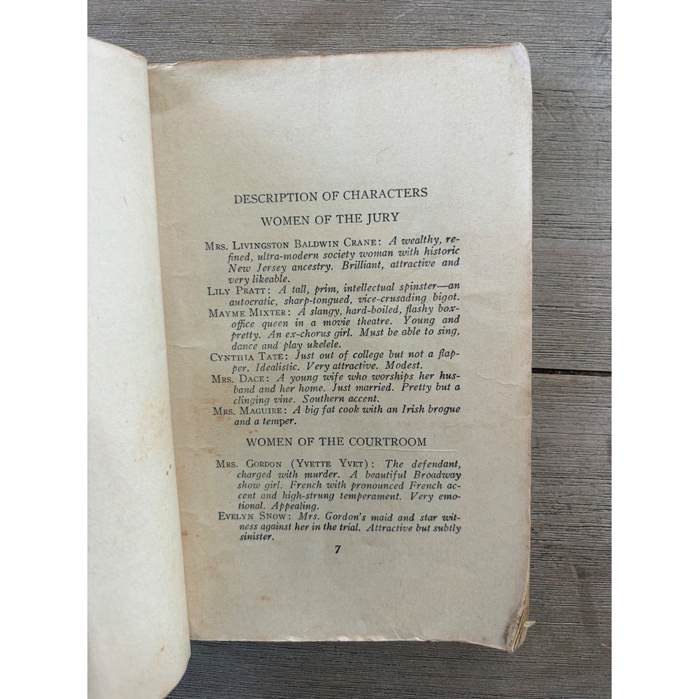 Ladies of the Jury Fred Ballard 1931 Samuel French Standard Library Edition Play - Picture 4 of 5